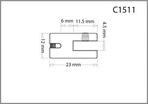 Single Slimline Side Grip for 1.5mm Cable Details - Holds up to 3mm Material