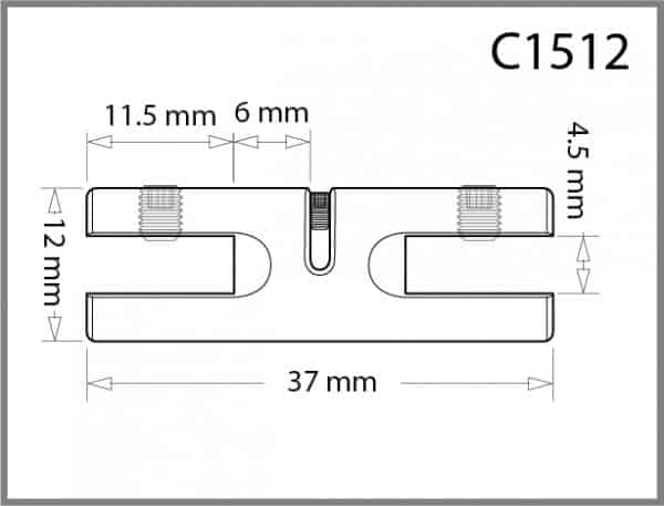 Twin Slimline Side Grip for 1.5mm Cable Details - Holds up to 3mm Material
