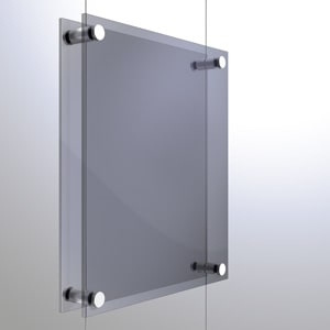 Rendering of Twin Pierced Panel Support for 1.5mm Cable - Holds 3-10mm Material