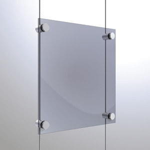 Rendering of Single Pierced Panel Support for 3mm Cable - Holds 3-10 Material
