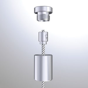 Rendering of Ceiling Fitting with Cable Grip for 3mm Cable
