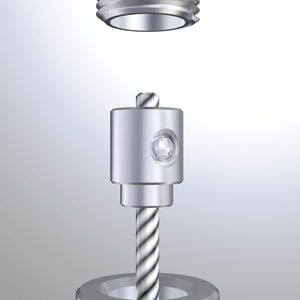 Rendering of Top Cable Grip for 3mm Cable, 3mm Cable, and Ceiling Fitting