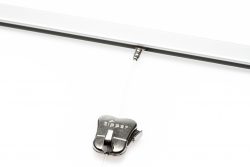 Silver Mini-rail Picture Hanging System - Shown with Perlon Cord with Cobra and Zipper Hook