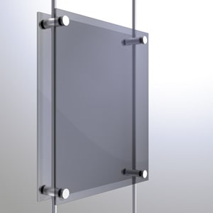 Rendering of Twin Pierced Panel Support for 10mm Rod