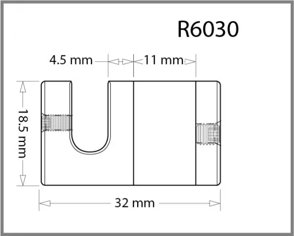 Top and Bottom Grip for 6mm Rod Details - Holds up to 11mm Material