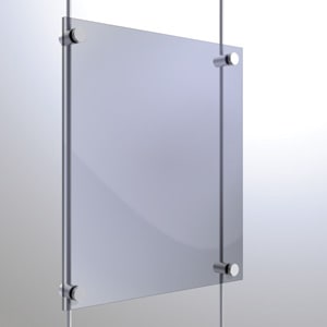 Rendering of Single Pierced Panel Support for 6mm Rod - Holds 3-10mm Material