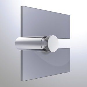 Rendering of 18.5mm Diameter 2-Way Panel Connector - Suitable for use with 18.5mm Diameter Standoffs