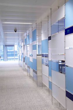 Office Dividers made from Rod Hardware and Acrylic Panels